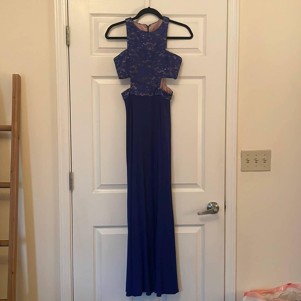 Royal Blue Sparkle Long Dress